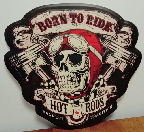 Born to ride hotrods bord relief