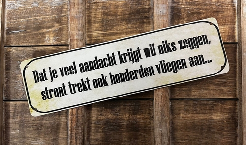 Aandacht stront vliegen wandbord
