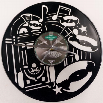 Wurlitzer rock n roll vinyl klok