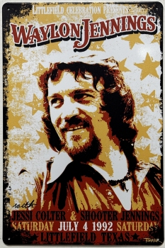 Waylon Jennings reclamebord van metaal