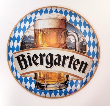 Biergarten Rond reclamebord relief