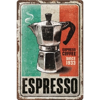 Espresso koffie wandbord reliëf