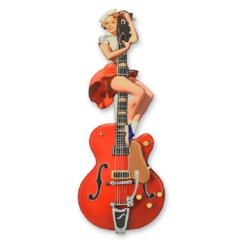 Pin up gitaar metalen wandbord uitgesneden