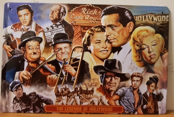 Hollywood legends metalen reclamebord  RELIEF