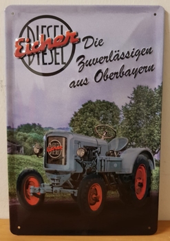Eicher diesel aus oberbeyern metalen wandbord RELIEF